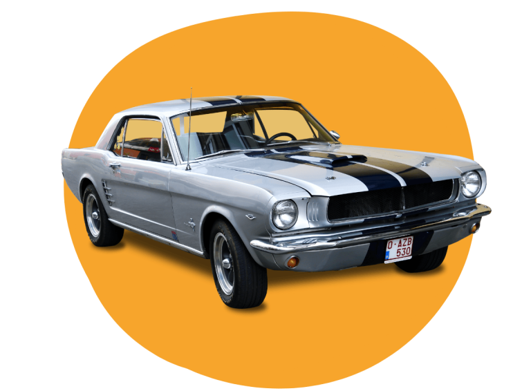 ford mustang square yellow