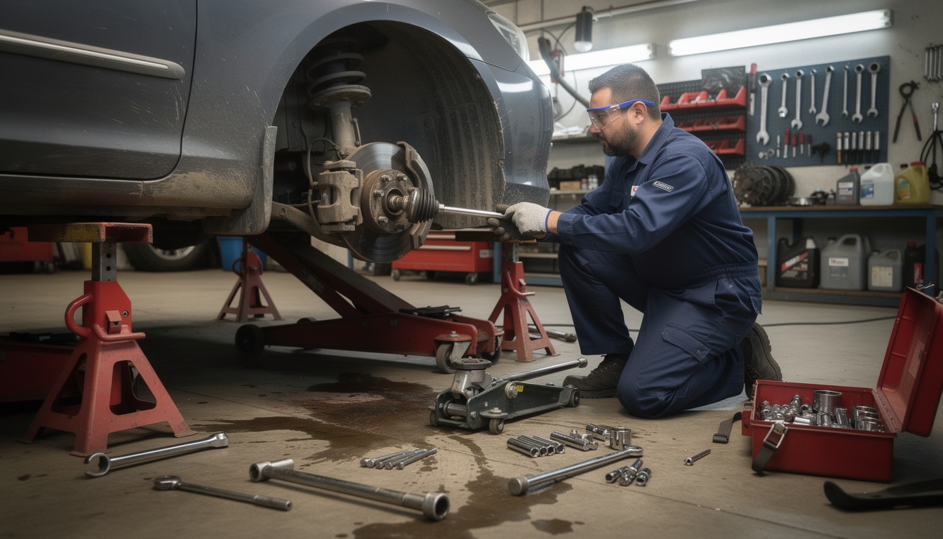 learn how to replace your front drive axle with this easy step-by-step guide, including tools needed and safety tips for a successful repair.