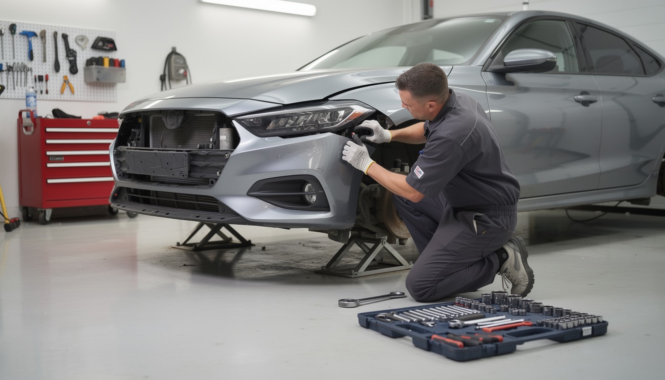learn how to easily replace your car's front bumper with this detailed step-by-step guide, perfect for diy enthusiasts and beginners.